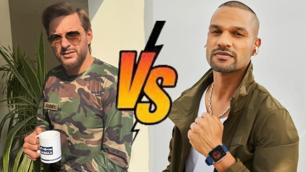 Shahid Afridi vs shikhar dhawan argument