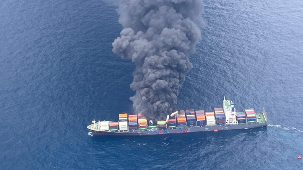 Massive Explosion Hits Singapore Cargo Ship in Arabian Sea